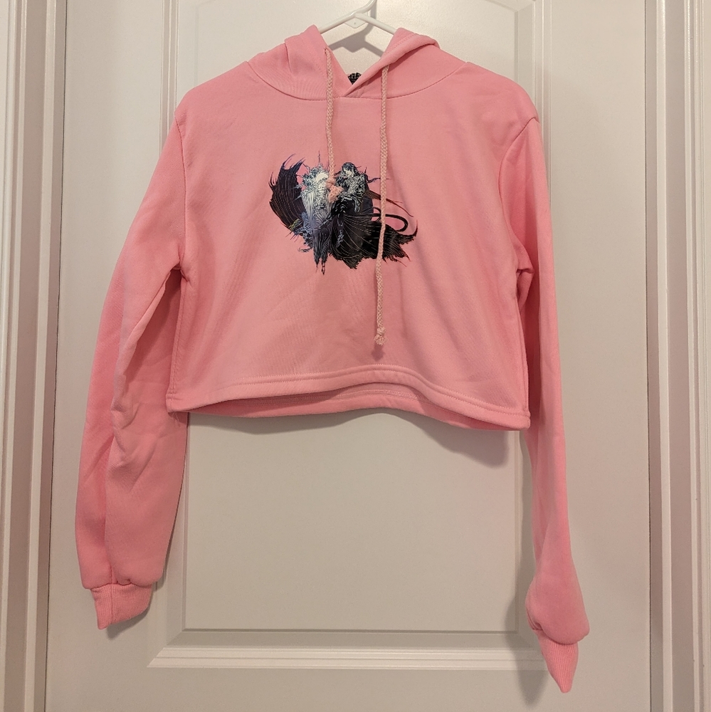Pink Final Fantasy 15 Cropped Hoodie